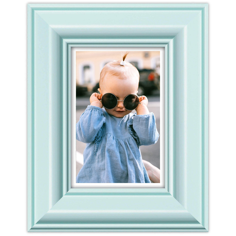 Ramka drewniana FAVARO 2143, nowoczesna fotoramka na zdjęcia, plakaty lub obrazy - kolor miętowy