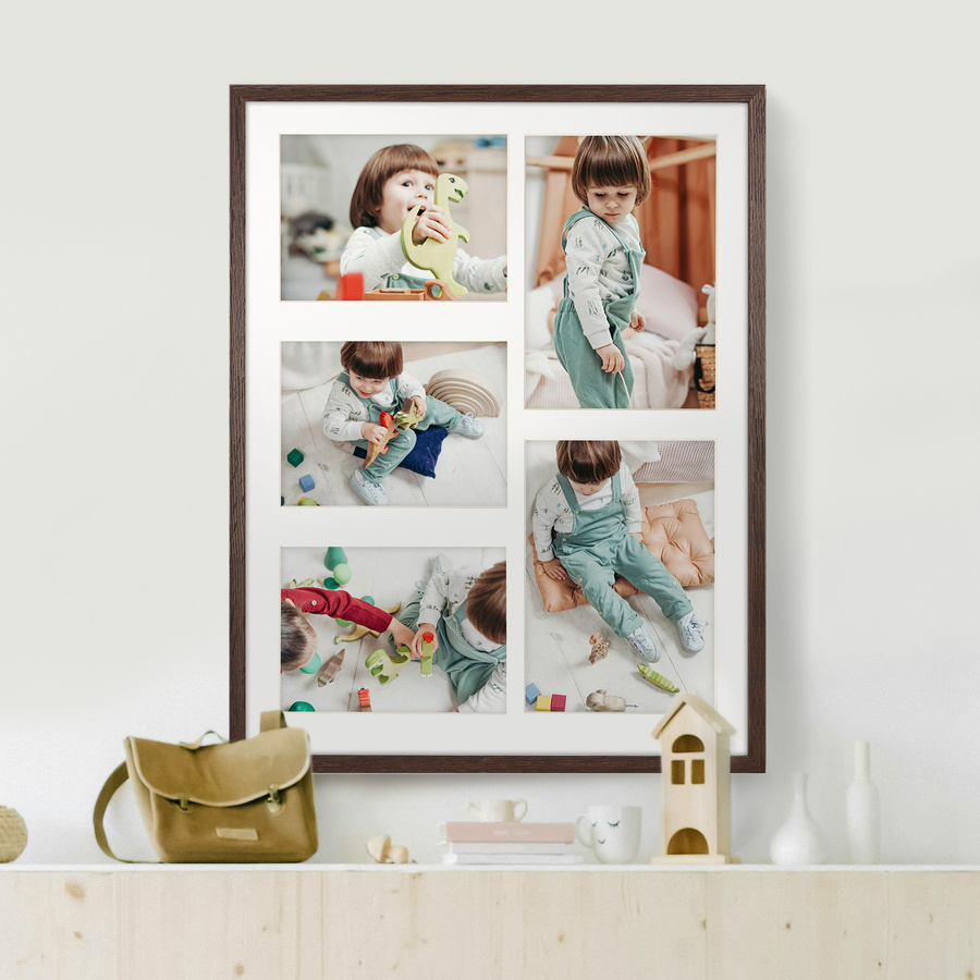 Foto galeria 40x50 cm na 5 zdjęć o wymiarach 13x18 cm 15x21 cm kolor brązowy
