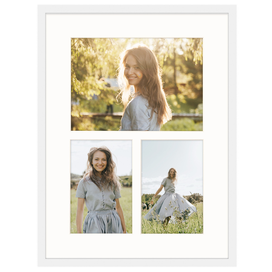 Foto galeria 30x40 cm na 3 zdjęcia o wymiarach 10x15 cm 15x21 cm biała