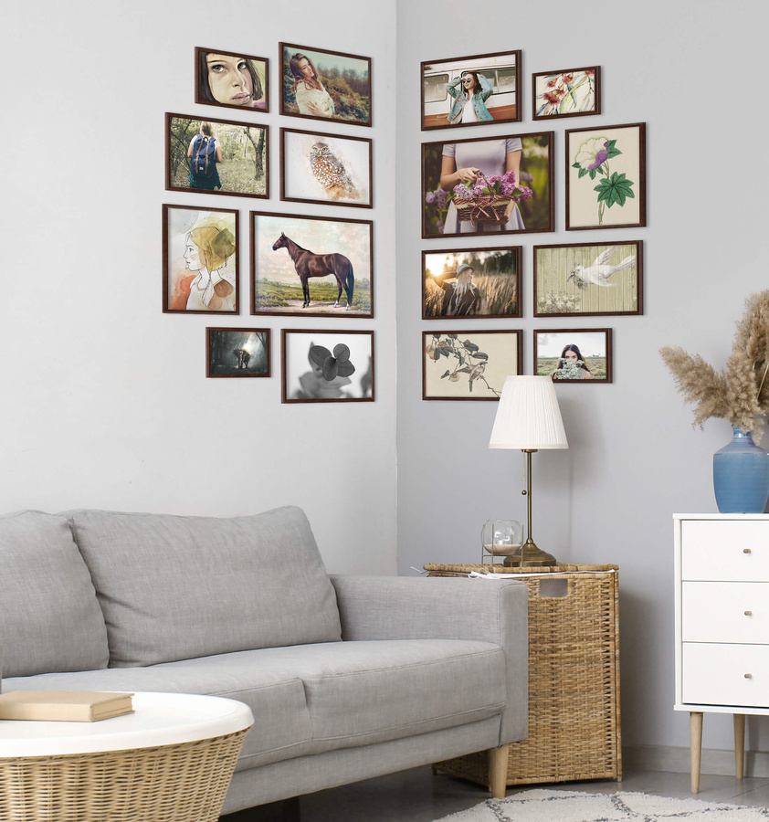 Zestaw brązowych ramek galeria HIT 4 GF0009-CORNER