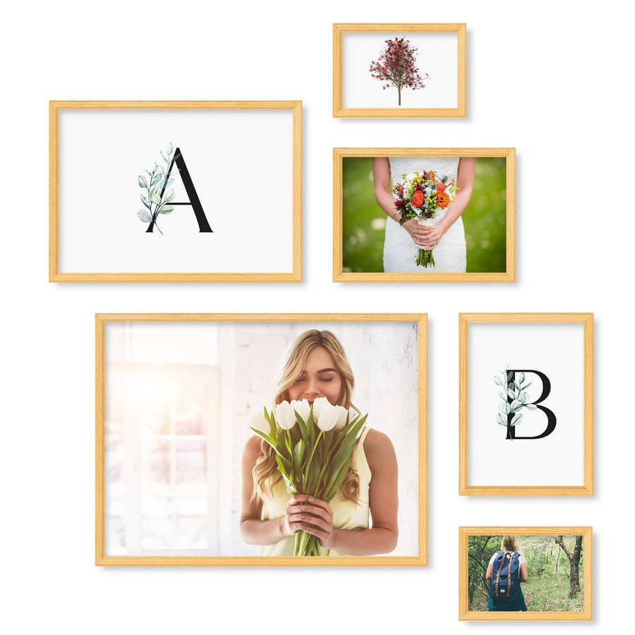 Zestaw naturalnych ramek galeria 0GF10 2x10x15 2x15x21 1x21x30 1x30x40