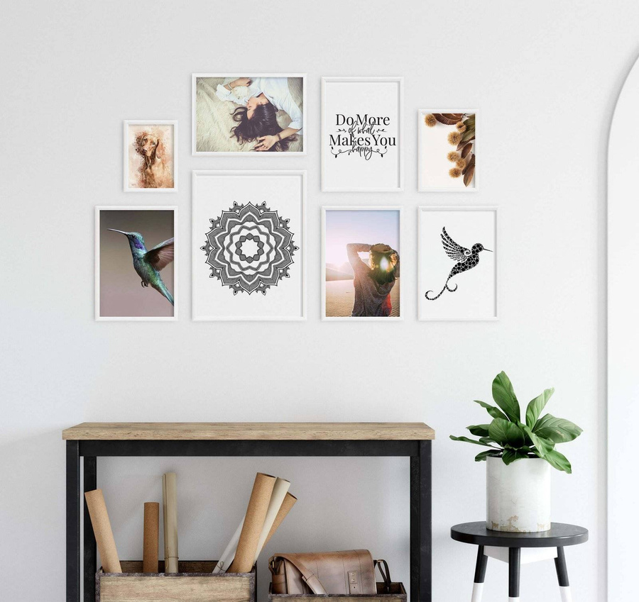 Zestaw białych ramek galeria 1 GF9 1x13x18 1x15x21 5x21x30 1x30x40