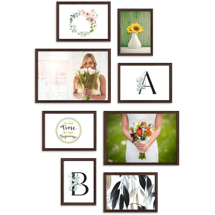 Galeria ścienna PRESTO 44 GF0007. Zestaw brązowych ramek na ścianę