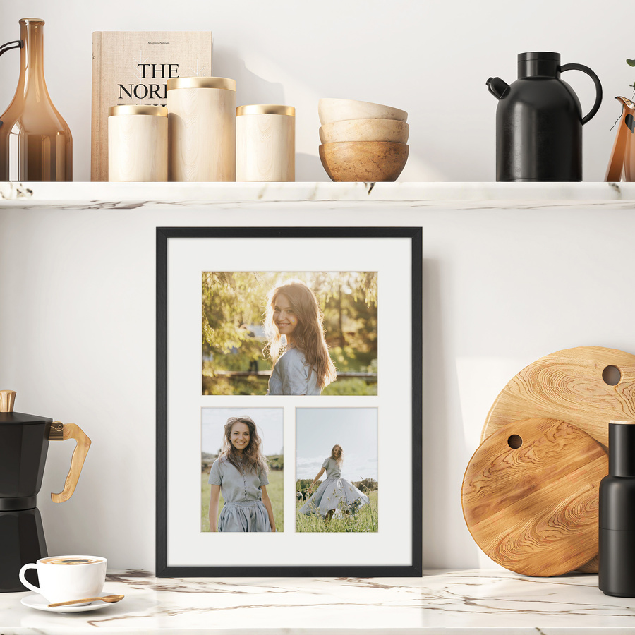 Foto galeria 30x40 cm na 3 zdjęcia o wymiarach 10x15 cm 15x21 cm czarna