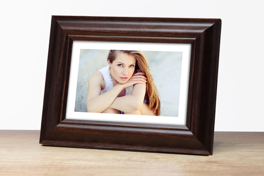 Ramka drewniana VIESTE 2075, szlachetna i trwała fotoramka na zdjęcia, plakaty lub obrazy - kolor brązowy