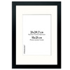 Czarna ramka z passe partout na zdjęcia w rozmiarze 21x29,7 cm z okienkiem passe partout 15x21 cm