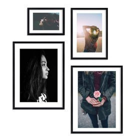 Zestaw czarnych ramek galeria 2 GF0008 1x15x21 1x 21x30  2x 30x40 cm