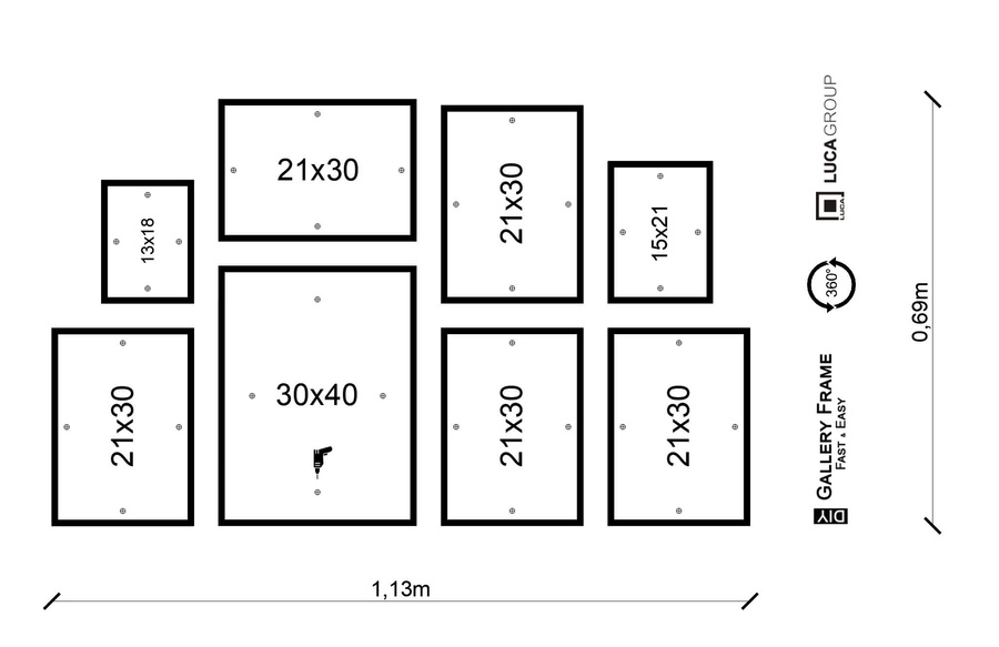 Zestaw brązowych ramek galeria HIT 4 GF0009-CORNER