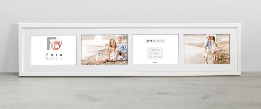 Ramka drewniana galeria passe-partout White 15x68 - kolor biały