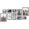 Galeria ścienna PINIA 2 GF0005. Zestaw czarnych ramek na ścianę