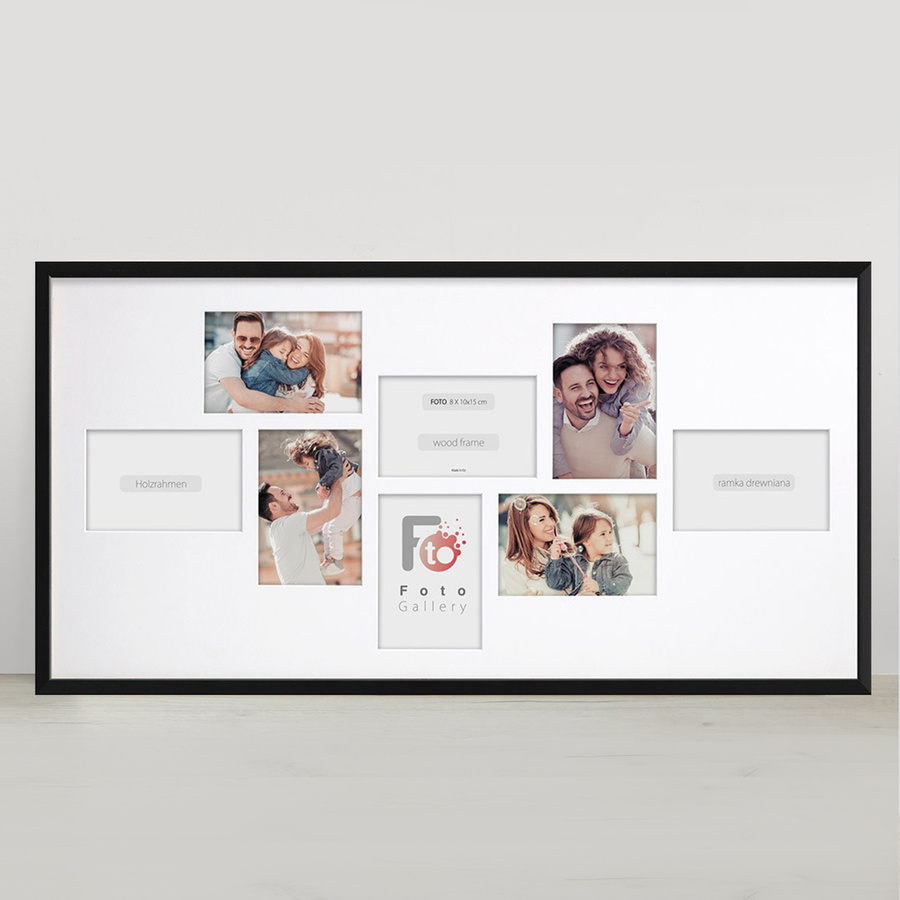 Ramka drewniana galeria passe-partout Black 38x75- kolor czarny