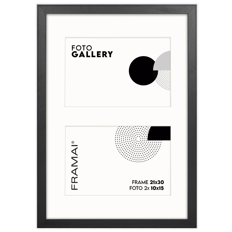 Foto galeria czarna 21x30 cm na 2 zdjęcia o wymiarach 10x15 cm