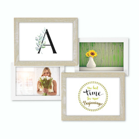 Multirama drewniana Cottage 42, zestaw ramek 2 X 10x15 cm, 2 X 13x18 cm - rustykalna