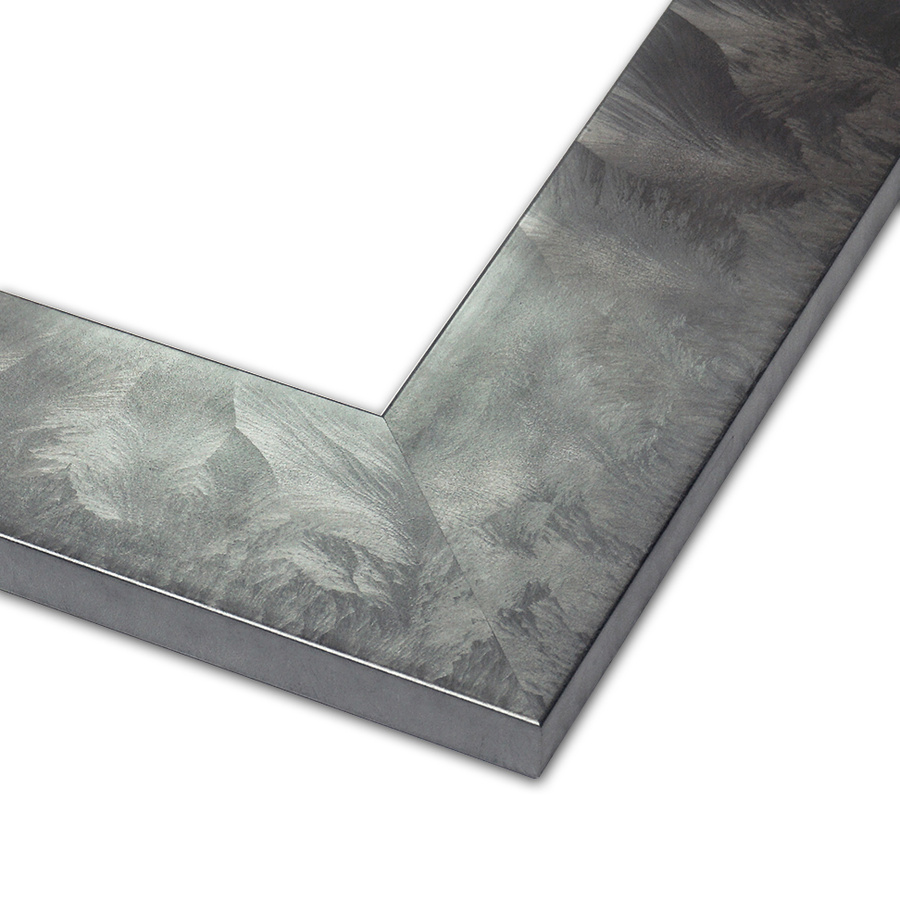 Rama do obrazów, luster, zdjęć na wymiar LUCA #2149. Płaska, nowoczesna drewniana oprawa w kolorze ciemnego srebra