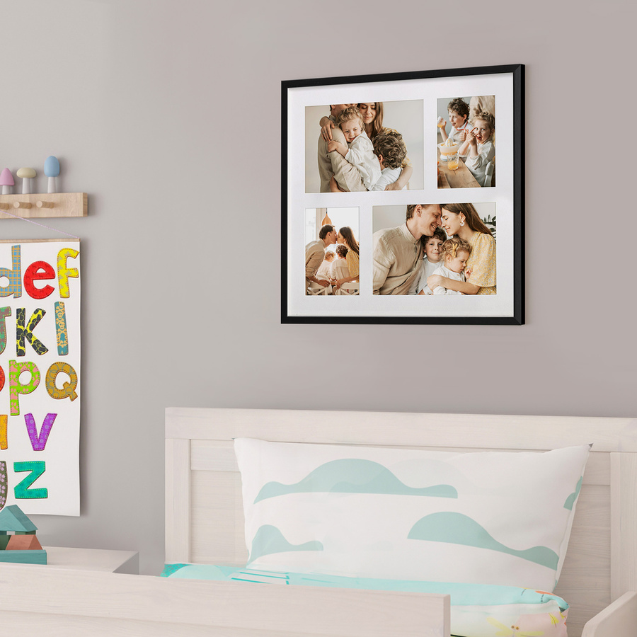 Ramka drewniana galeria passe-partout Black 39x39 - kolor czarny