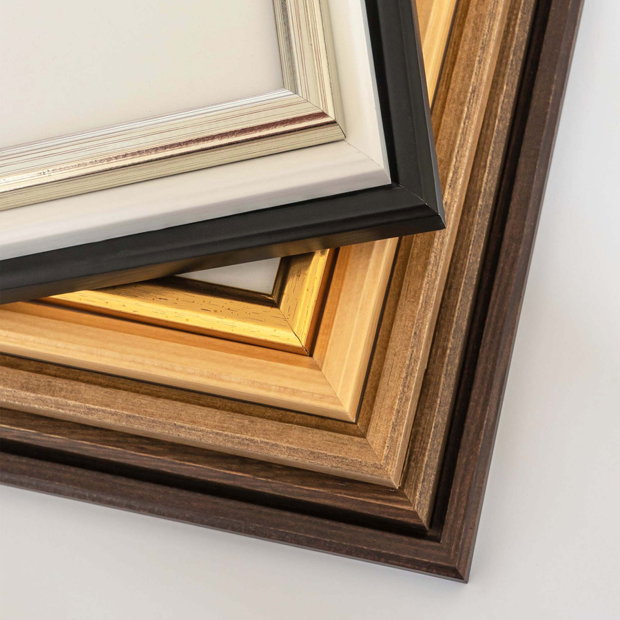 Ramka drewniana PRESTO 1858, szlachetna fotoramka na zdjęcia, plakaty lub rysunki - kolor złoty