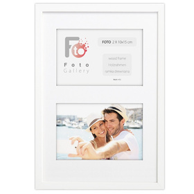 Ramka drewniana galeria passe-partout White 20x27 - kolor biały