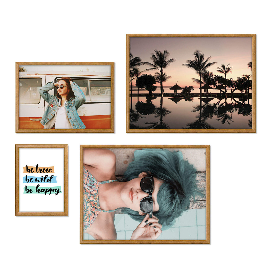 Zestaw dębowych ramek galeria 3 GF0008 1x 15x21 1x 21x30 2x 30x40 cm