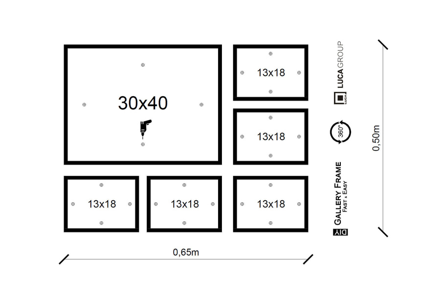 Zestaw naturalnych ramek galeria HIT 0 GF0002