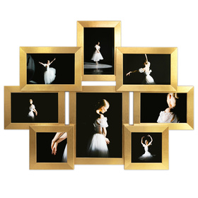 Multirama w  złotym kolorze MULTI  HEN Z na 8 zdjęć ramka na zdjęcia