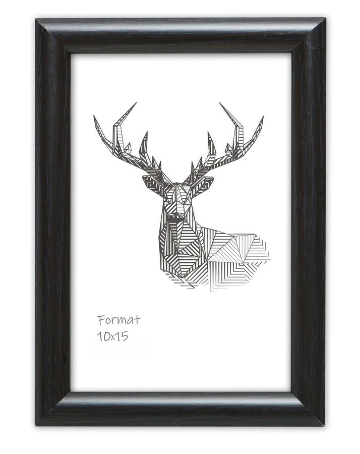 Ramka drewniana SALA 1883, obła fotoramka na zdjęcia, plakaty lub rysunki - kolor wenge, strukturalna