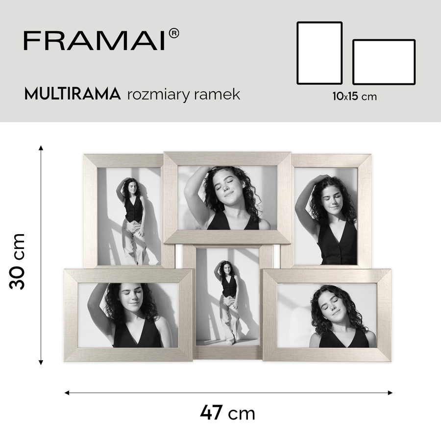 Multiramka MULTI HEN srebrna ramka na zdjęcia
