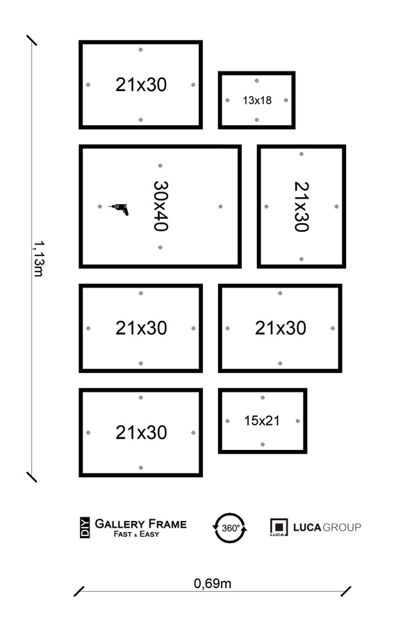 Zestaw złotych ramek galeria HIT 1 Z GF0009-CORNER