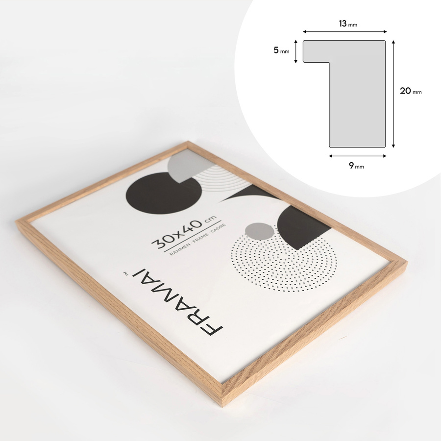 Ramka z drewna dębowego na zdjęcia 5 szt. OAK 30x40 cm