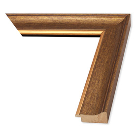 Rama do obrazów, zdjęć, plakatów oraz luster na wymiar LUCA #615. Szeroka profilowana, drewniana oprawa - kolor złoty