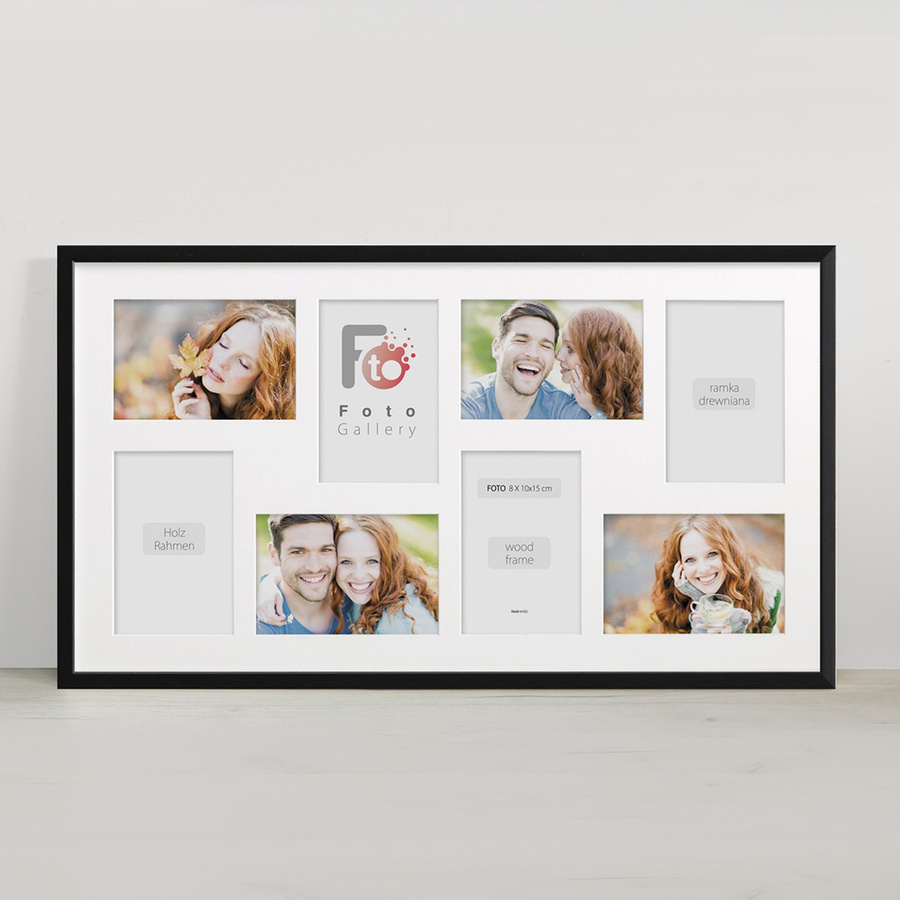 Ramka drewniana galeria passe-partout Black 33x60 - kolor czarny