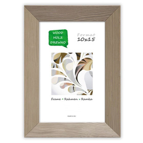 Ramka drewniana COLLE 2982, nowoczesna fotoramka na zdjęcia, plakaty lub rysunki - kolor kawowy