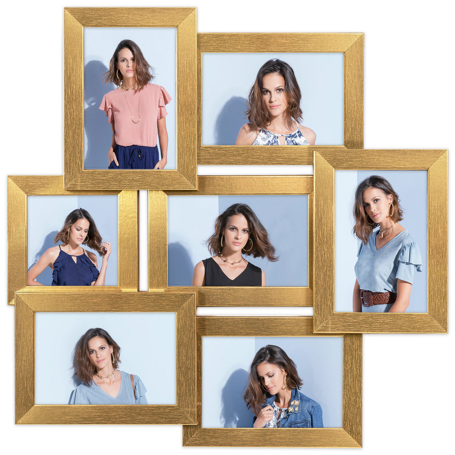 Multirama złota MULTI  HEN Z na 7 zdjęć ramka na zdjęcia