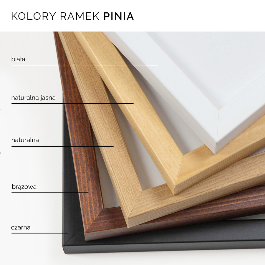 Ramka drewniana PINIA 3328, płaska fotoramka na zdjęcia, plakaty lub rysunki - kolor czarny