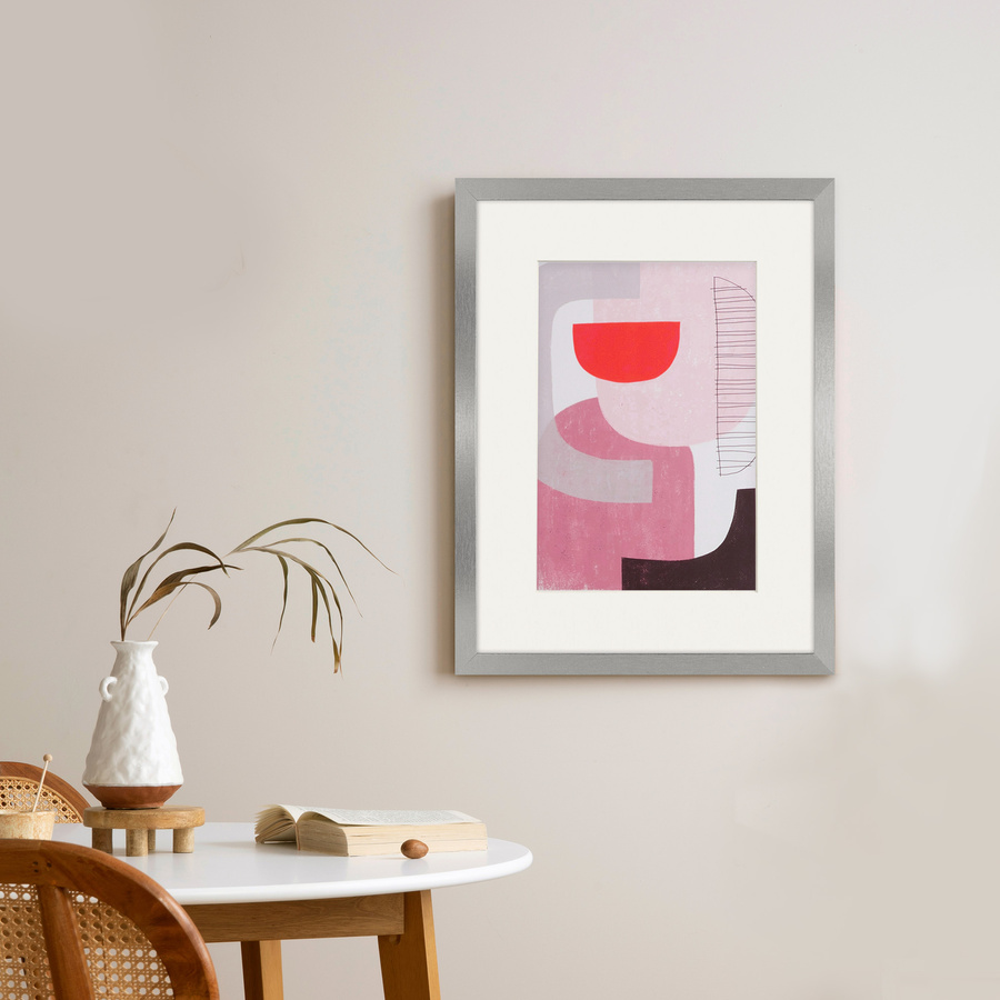 Srebrna ramka z passe partout na zdjęcia w rozmiarze 30x40 cm z okienkiem passe partout 21x30 cm