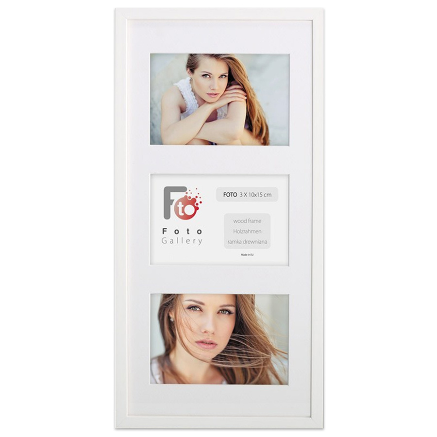 Ramka drewniana galeria passe-partout White 20x42 - kolor biały