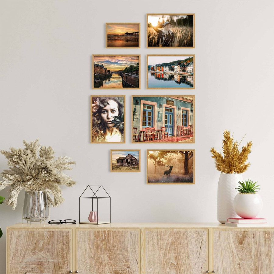 Zestaw dębowych ramek galeria Pinia 00 GF0009