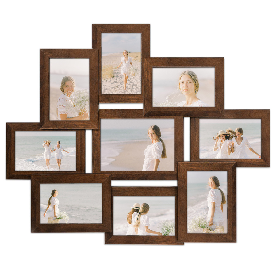 Multirama w   brązowym kolorze MULTI  HEN 4 na 9 zdjęć ramka na zdjęcia