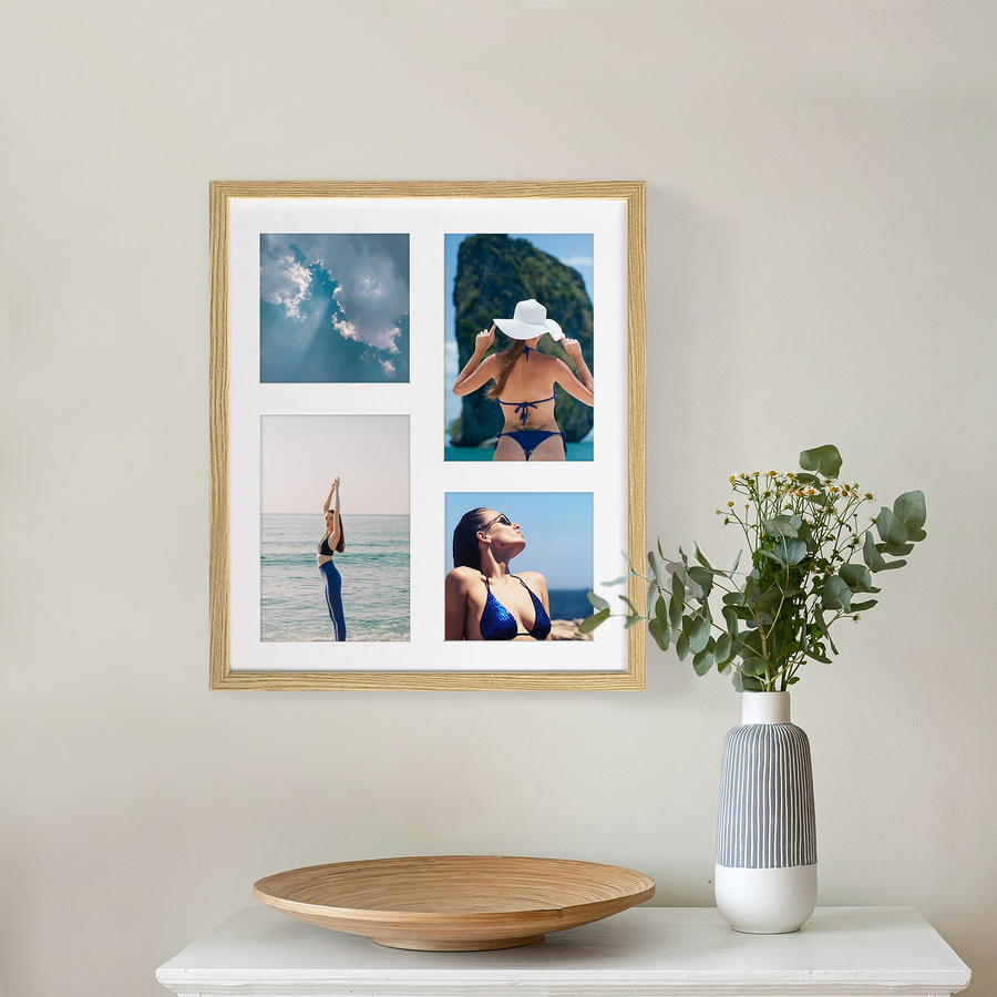 Ramka drewniana galeria passe-partout Natural 26x31 - kolor naturalne drewno