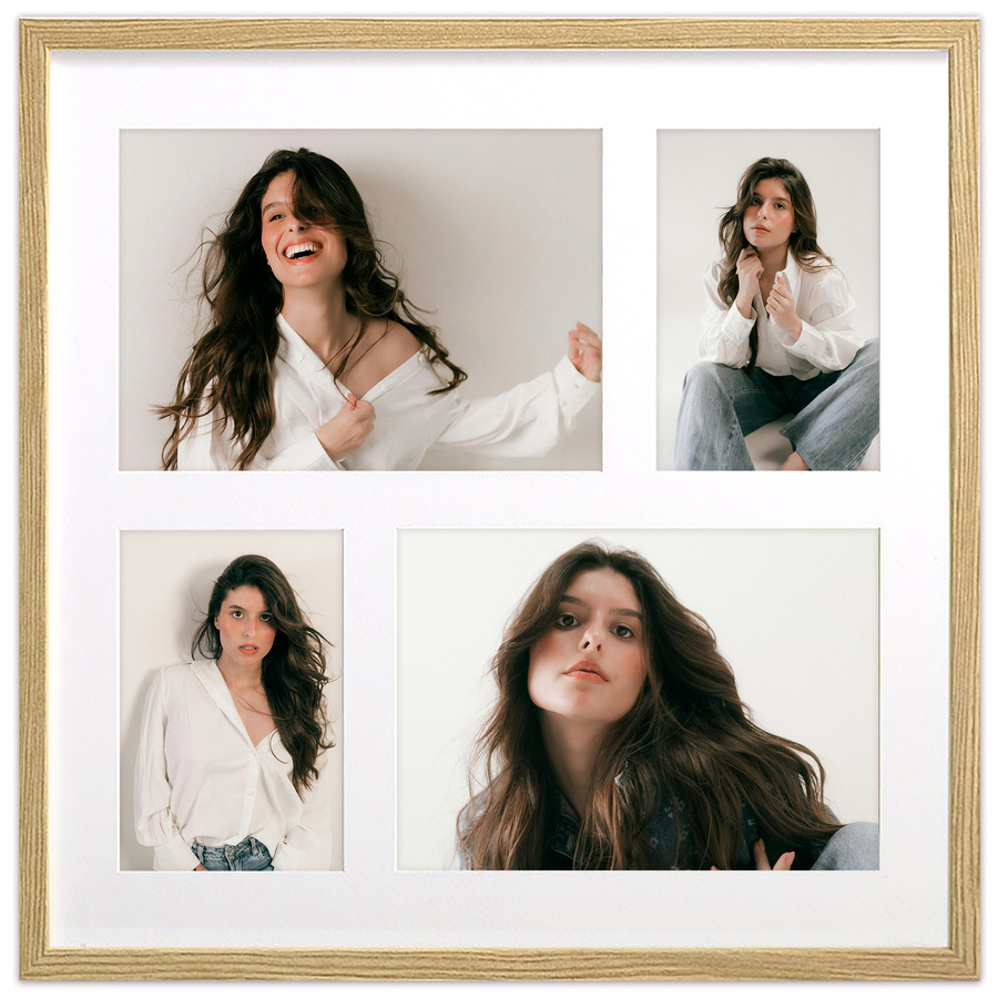 Ramka drewniana galeria passe-partout Natural 39x39 - kolor naturalne drewno