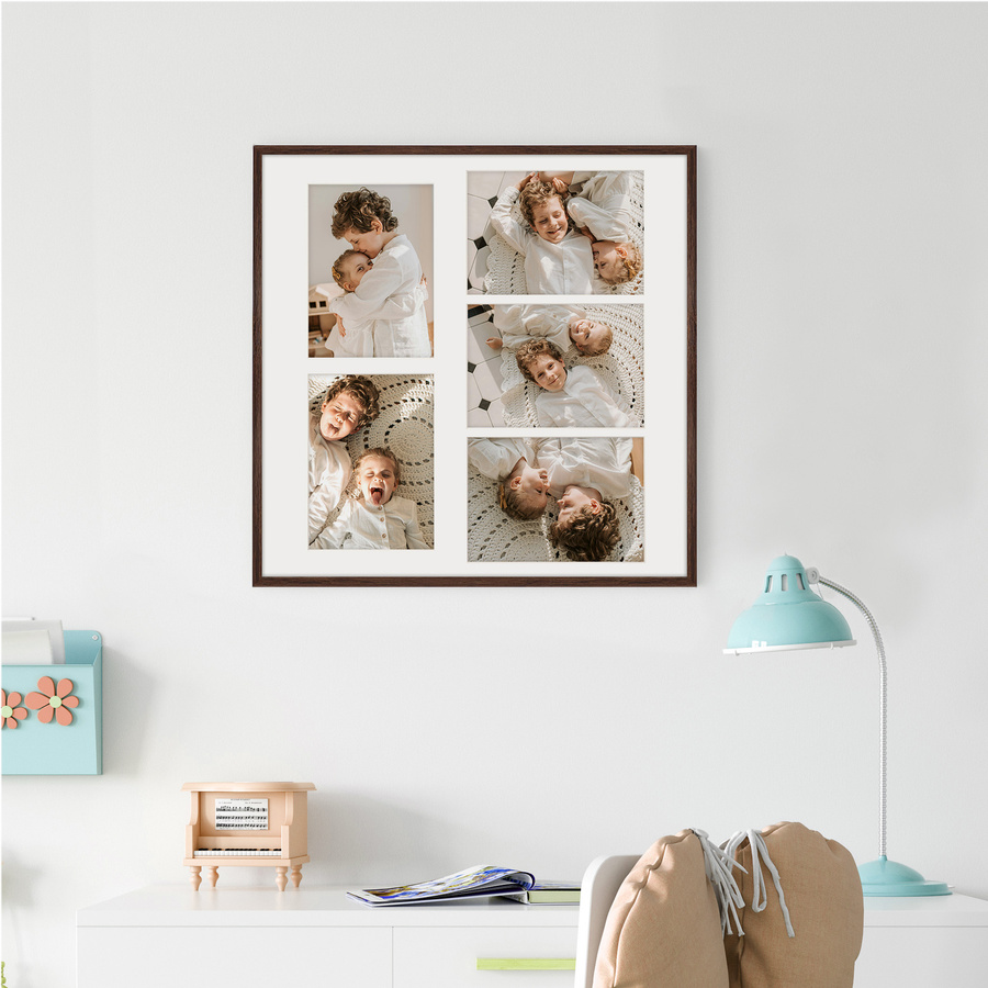 Foto galeria 50x50 cm na 5 zdjęć o wymiarze 15x21 cm kolor brązowy