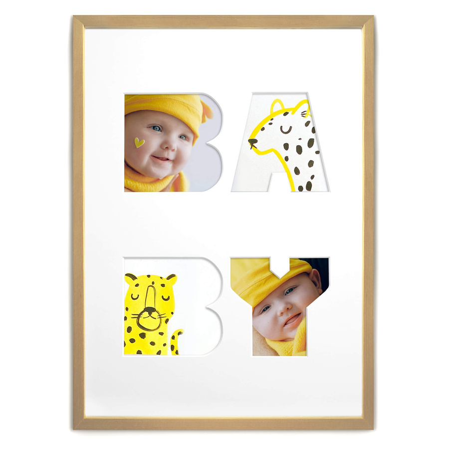 Ramka na zdjęcia BABY jasne drewno. Ramka z passe partout o rozmiarze 30x40 cm