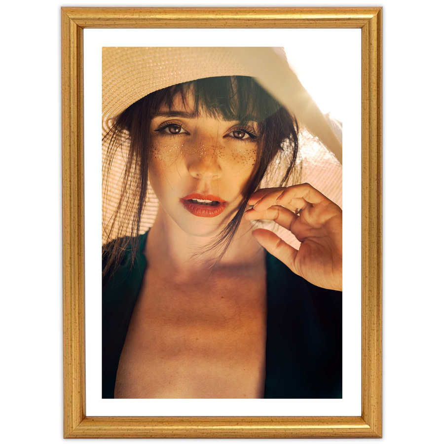 Ramka drewniana TORI 1849, szlachetn fotoramka na zdjęcia, plakaty lub rysunki - kolor złoty