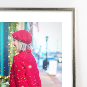 Ramka drewniana UNO S, nowoczesna, wysoka fotoramka na zdjęcia, plakaty lub rysunki - kolor srebrny