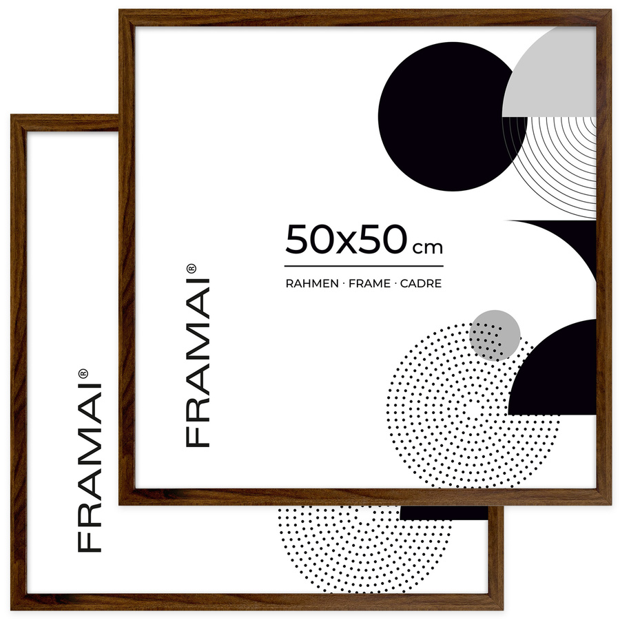 Brązowa ramka na zdjęcia w rozmiarze 50x50 cm