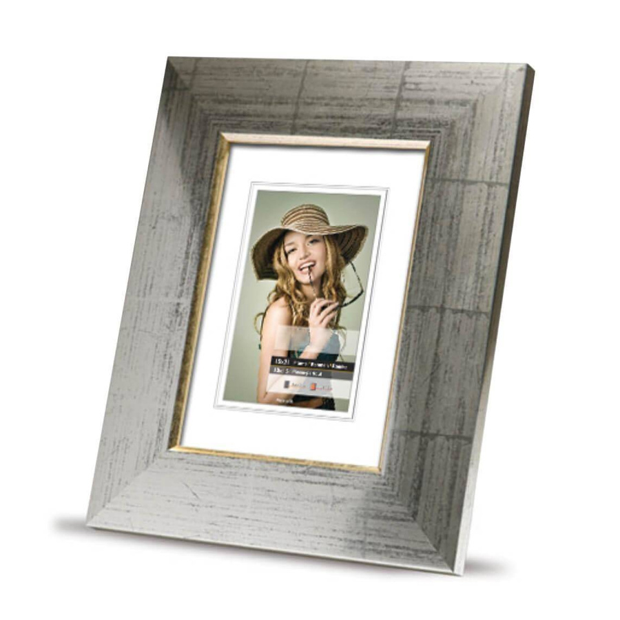 Ramka drewniana ZARA 2177, nowoczesna fotoramka na zdjęcia, plakaty lub obrazy - kolor srebrny