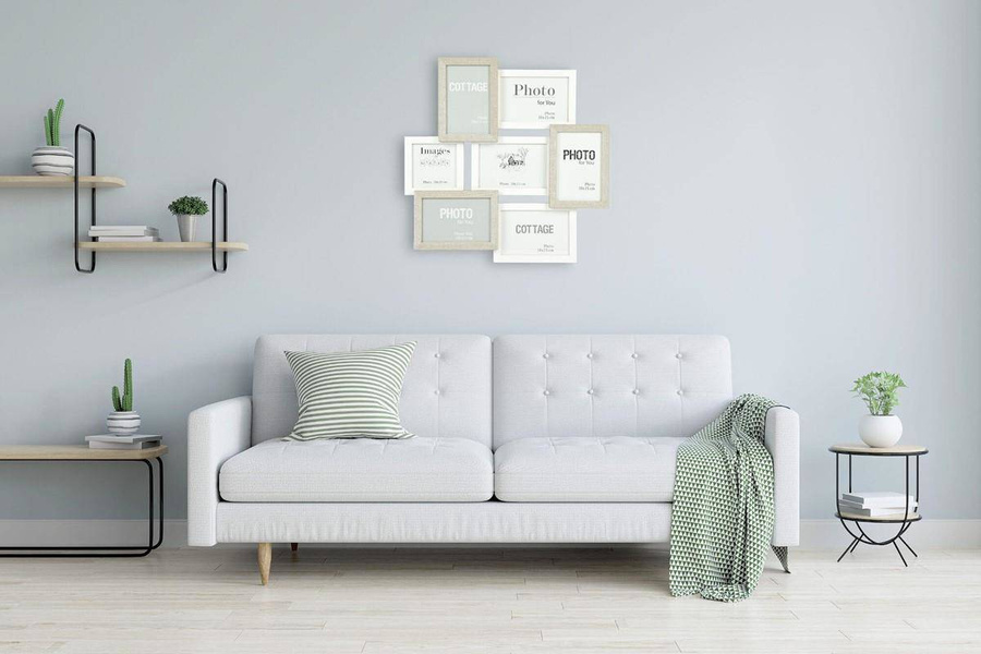 Multirama drewniana Cottage 72, zestaw ramek 1 X 10x10 cm, 6 X 10x15 cm - rustykalna