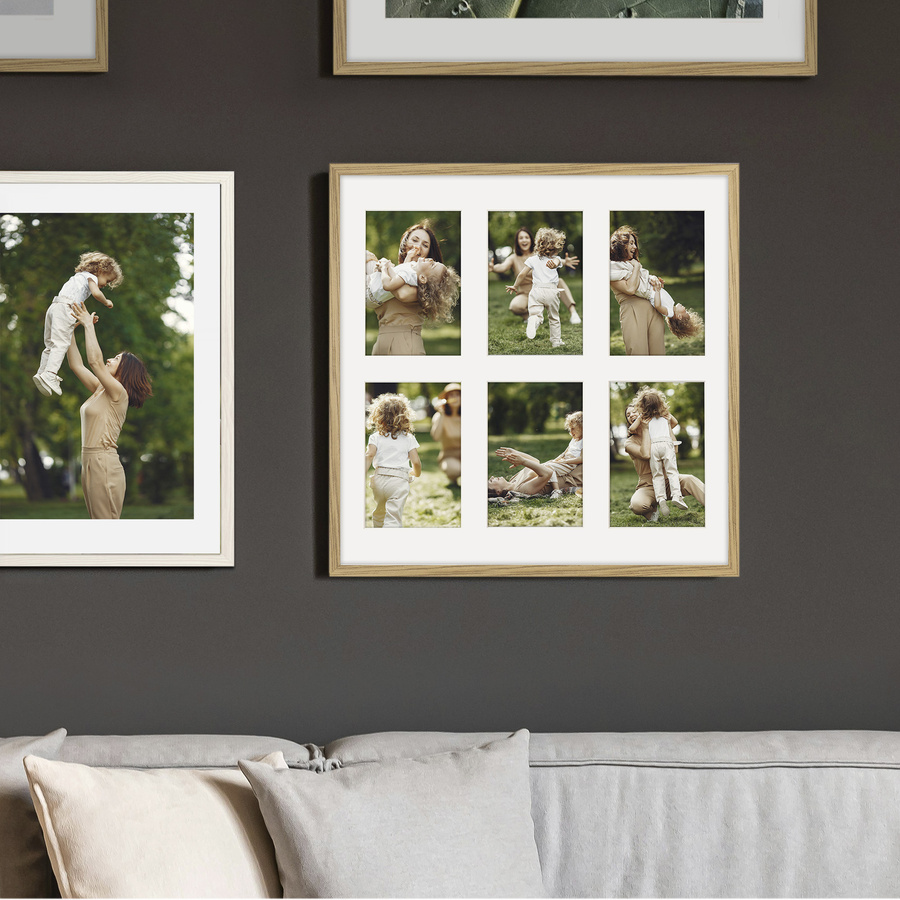 Foto galeria 40x40 cm na 6 zdjęć o wymiarach 10x15 cm kolor dębowy