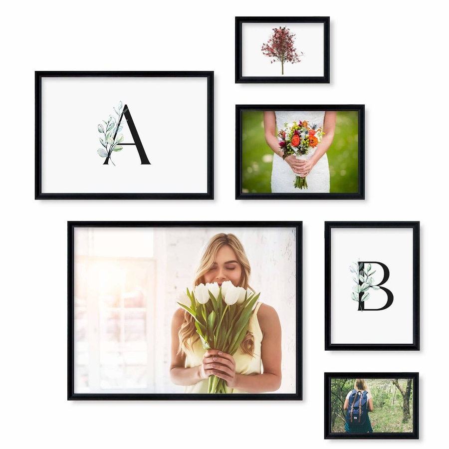Zestaw czarnych ramek galeria 2 GF10 2x10x15 2x15x21 1x21x30 1x30x40