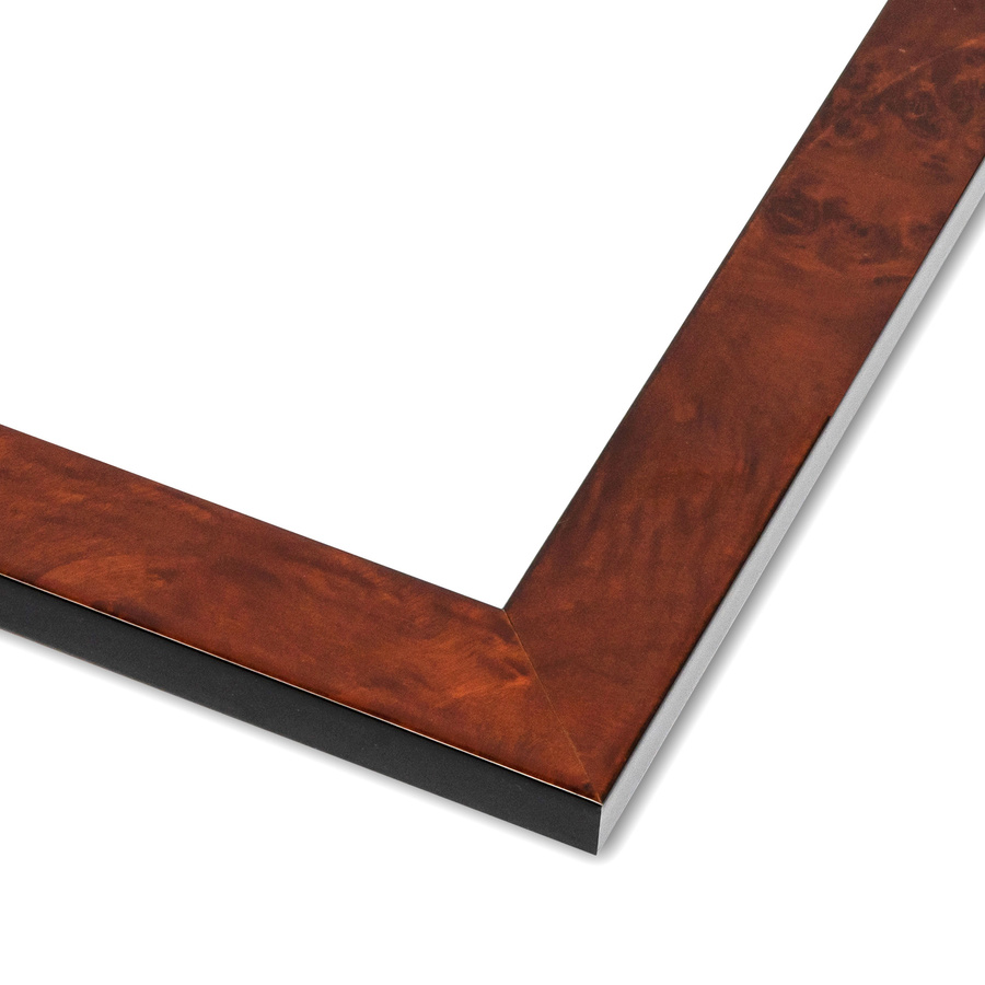 Rama do obrazów, zdjęć oraz plakatów na wymiar LUCA #874. Klasyczna, drewniana oprawa - czeczota lakierowana kolor brązowy