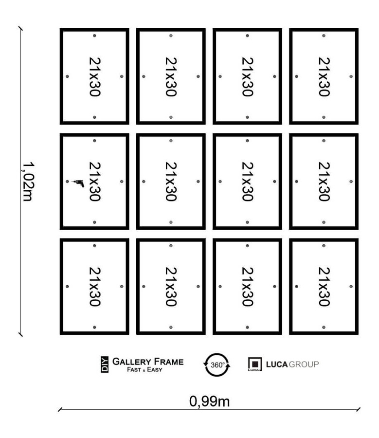 Zestaw ramek PINIA 1 GF0021 - galeria ramek na 12 zdjęć